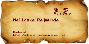 Melicska Rajmunda névjegykártya